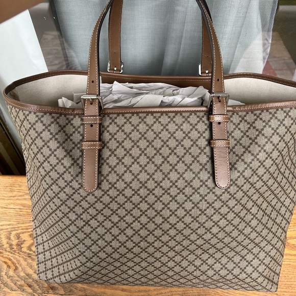 Gucci Brown Diamante Canvas Tote Bag - Picture 3 of 14